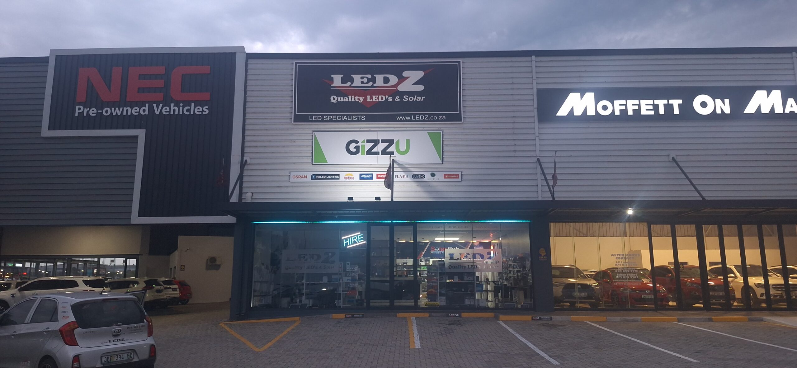This is a picture of the front of the LEDZ shop